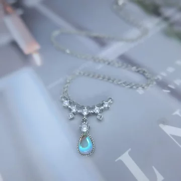 925銀飾×法式散鑽雨滴×鎖骨項鍊 