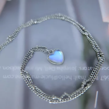 925銀飾×月光麻邊愛心×鎖骨項鍊