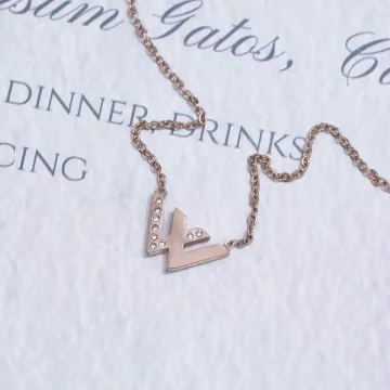 316鋼飾&times;經典W字母&times;鎖骨項鍊&times;玫瑰金