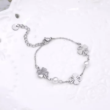 316鋼飾&times;幸運四葉草&times;手鍊&times;銀色