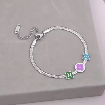 316鋼飾×老花圖騰×手鍊×銀色