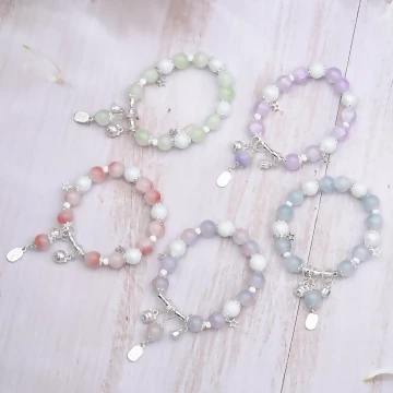 招財納福冰裂紋琉璃&times;固定式串珠手鍊&nbsp;&times;共五色