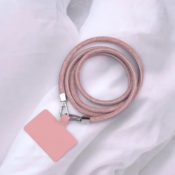 牛仔布繩&times;手機斜背雙勾掛繩&times;粉紅