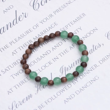 琉璃木珠&times;固定式串珠手鍊