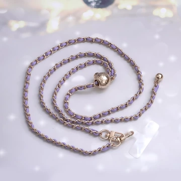 紫金小香風鍊條金屬球&times;手機斜背雙勾掛繩&times;紫金