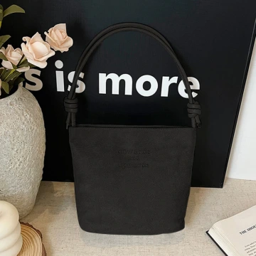 仿麂皮復古方形包&times;可調式斜背包&times;黑色