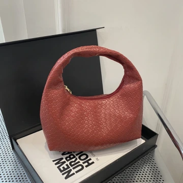 高級感壓紋餃子包×手提袋×紅色