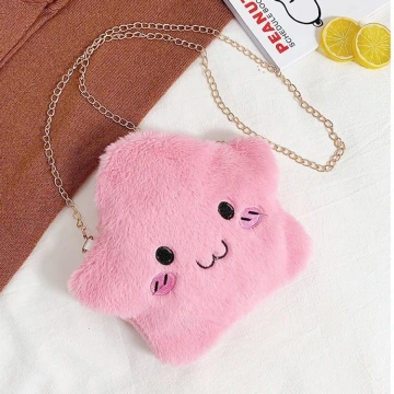 絨毛星星×睜開眼睛×斜背包×粉紅