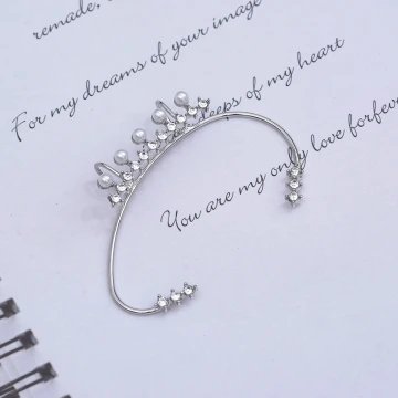 右耳排鑽珍珠×耳掛