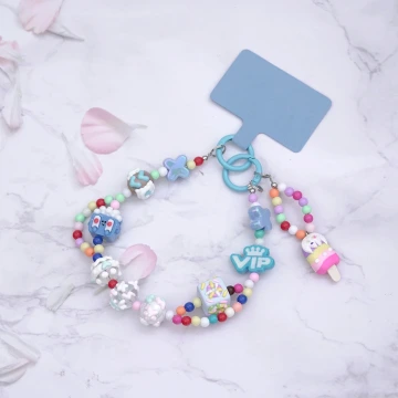 歡樂冰淇淋×手機腕帶掛繩×藍色