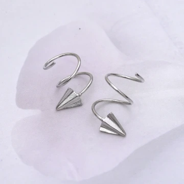 925銀針×旋轉紙飛機×耳環