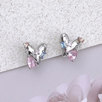 愛心小彩鑽×蚊香盤U型耳夾