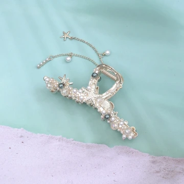 氣質海星貝殼流蘇×鯊魚夾