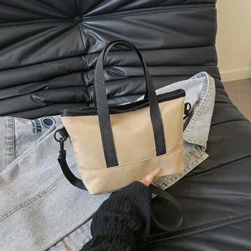 休閒托特小包×斜背袋×卡其