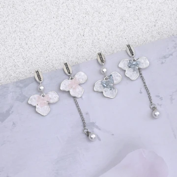 漸層色水晶簇花朵&times;不對稱耳環&times;共二色