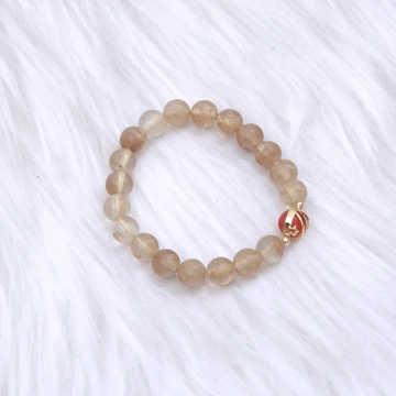 黃水晶髮絲轉運珠×固定式串珠手鍊