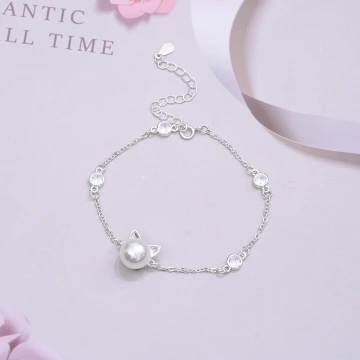 925銀飾×小貓珍珠×手鍊