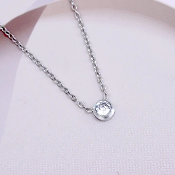 316鋼飾&times;小單鑽&times;鎖骨項鍊&times;銀色