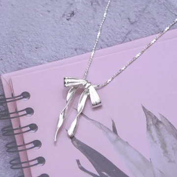 925銀飾×蝴蝶結緞帶×鎖骨項鍊