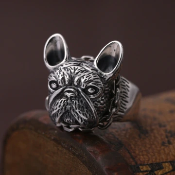 美式×復古×法鬥犬×開口戒指