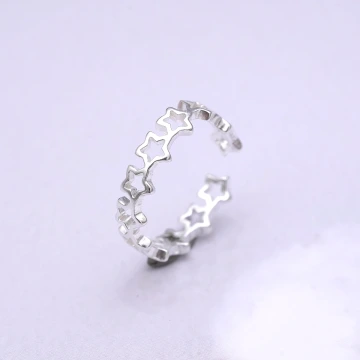 925銀飾&times;星連星&times;開口戒指