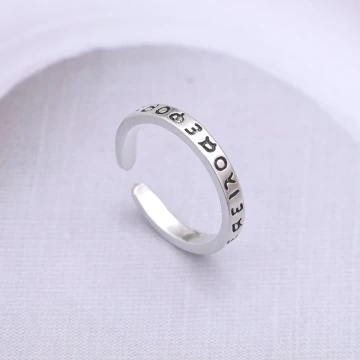 925銀飾×希臘語×開口戒指