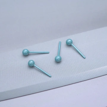 小圓珠&times;陶瓷&times;養耳棒&times;二套件耳環組&times;藍色