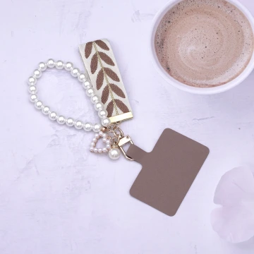 小清新愛心織帶&times;手機掌上掛繩&times;棕咖