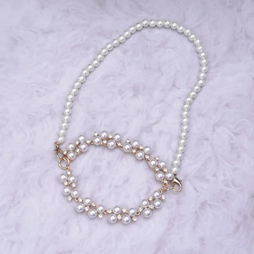 金色鑲鑽珍珠葡萄×飲料杯繩×珍珠提把