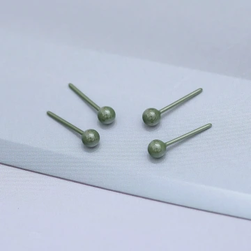 小圓珠×陶瓷×養耳棒×二套件耳環組×綠色