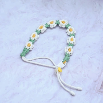 小雛菊編織×飲料杯繩×綠色