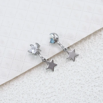 藍晶星月&times;不對稱U型耳夾