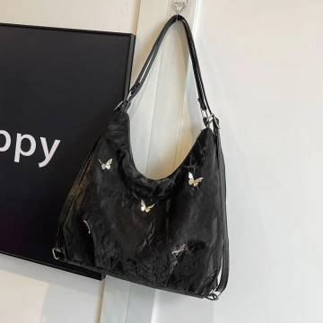 蝴蝶麂皮變形包×後背包×黑色