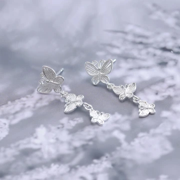 925銀針×蝴蝶群飛×耳環