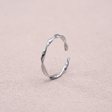 925銀飾×波浪扭轉×開口戒指