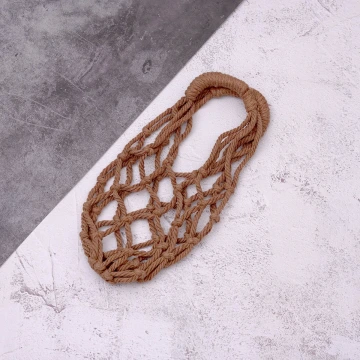 素色鏤空網編&times;飲料水瓶提袋&times;棕咖