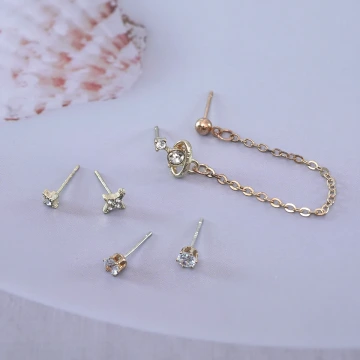 閃耀星球×相連五套件耳環組