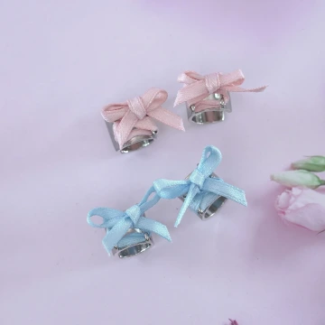甜美蝴蝶結絲帶&times;U型耳骨夾&times;共二色