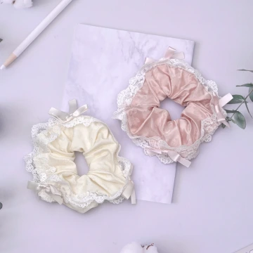 甜美蕾絲蝴蝶結×大腸圈髮束×共二色