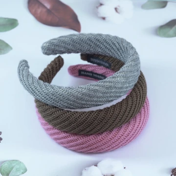 素色羅紋&times;髮箍&times;共三色