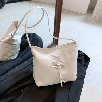 結繩甜美皮革包&times;肩背包&times;白色