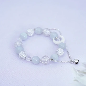 白月光琉璃鈴鐺&times;固定式串珠手鍊