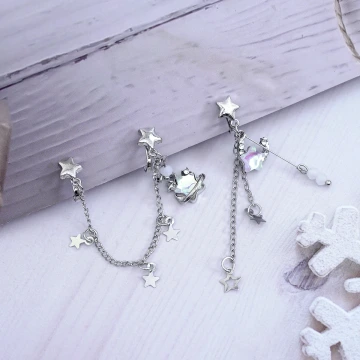 流星趕月&times;耳骨三角耳夾