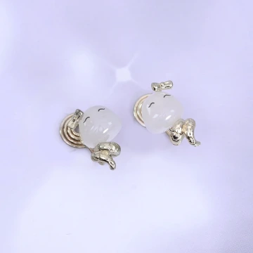 蛇寶寶×蚊香盤U型耳夾