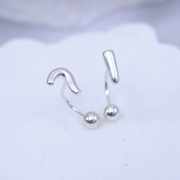 925耳針&times;問號驚嘆號&times;轉珠耳環