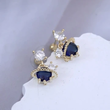 藍色星球&times;轉珠耳環