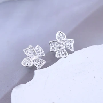 925耳針&times;十字緞帶&times;轉珠耳環