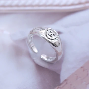 可愛小萌熊×開口戒指
