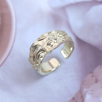 金色希臘面具&times;開口戒指