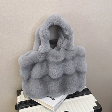 毛毛波堤×肩背袋×灰色